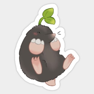 Squealing Mole Sprout Sticker